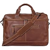 JD LEATHERS 16 Inch Best Office Full-Grain Buffalo Leather Laptop Briefcases Messenger Bag Satchel Bags for Men and Women