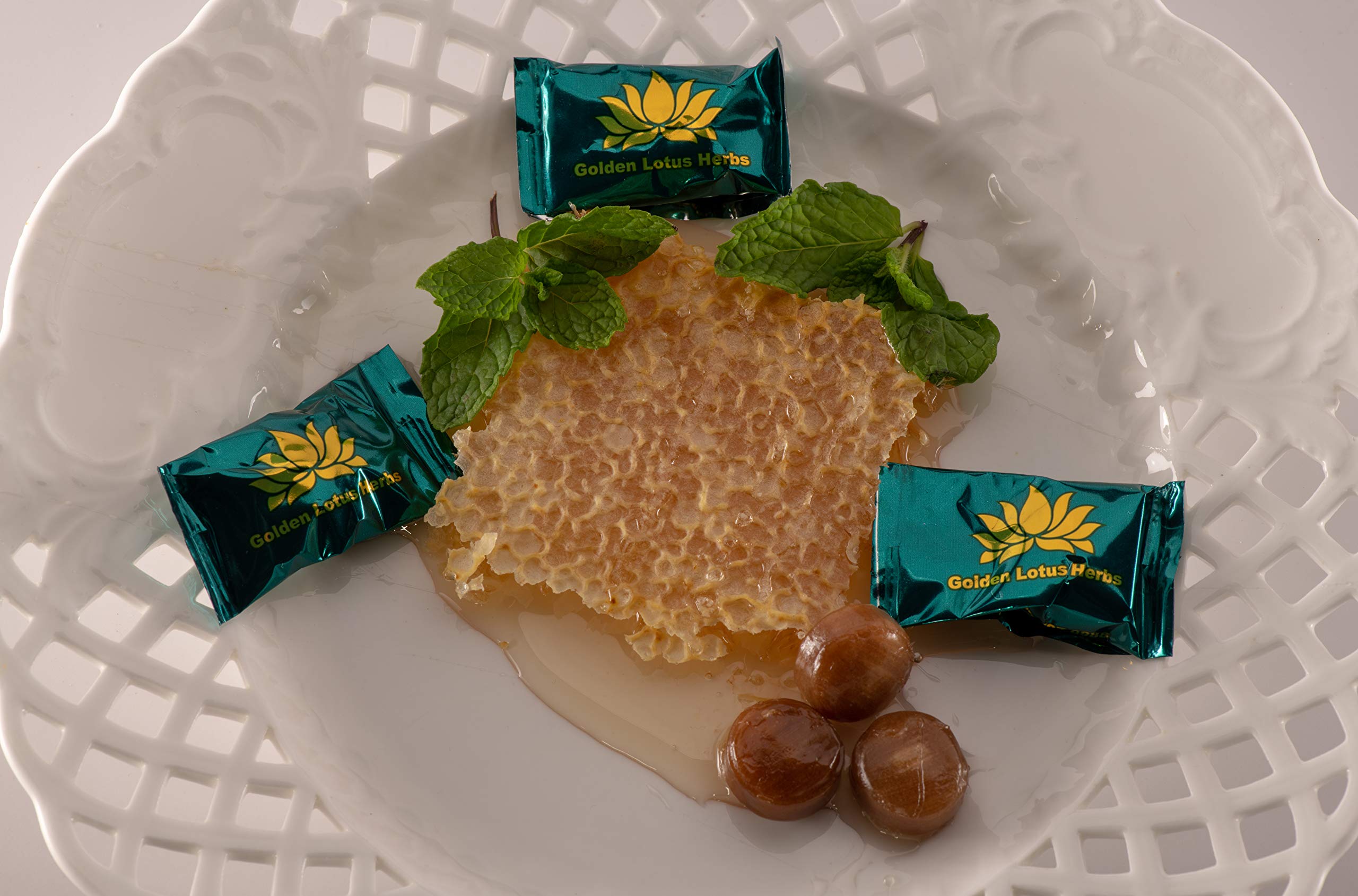 Golden Lotus Herbs Lung & Throat Lozenges – QAI Certified Organic | Soothing Herbal Honey Mint Cough Drops – 1 Pack