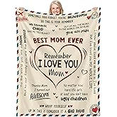GEEMBI Birthday Gifts for Mom - Super Soft Fleece Throw Blanket for Couch Bed 50x60 in - Mom Birthday Gifts from Daughter Son, Gift for Mother in Law, Mama Gift Ideas