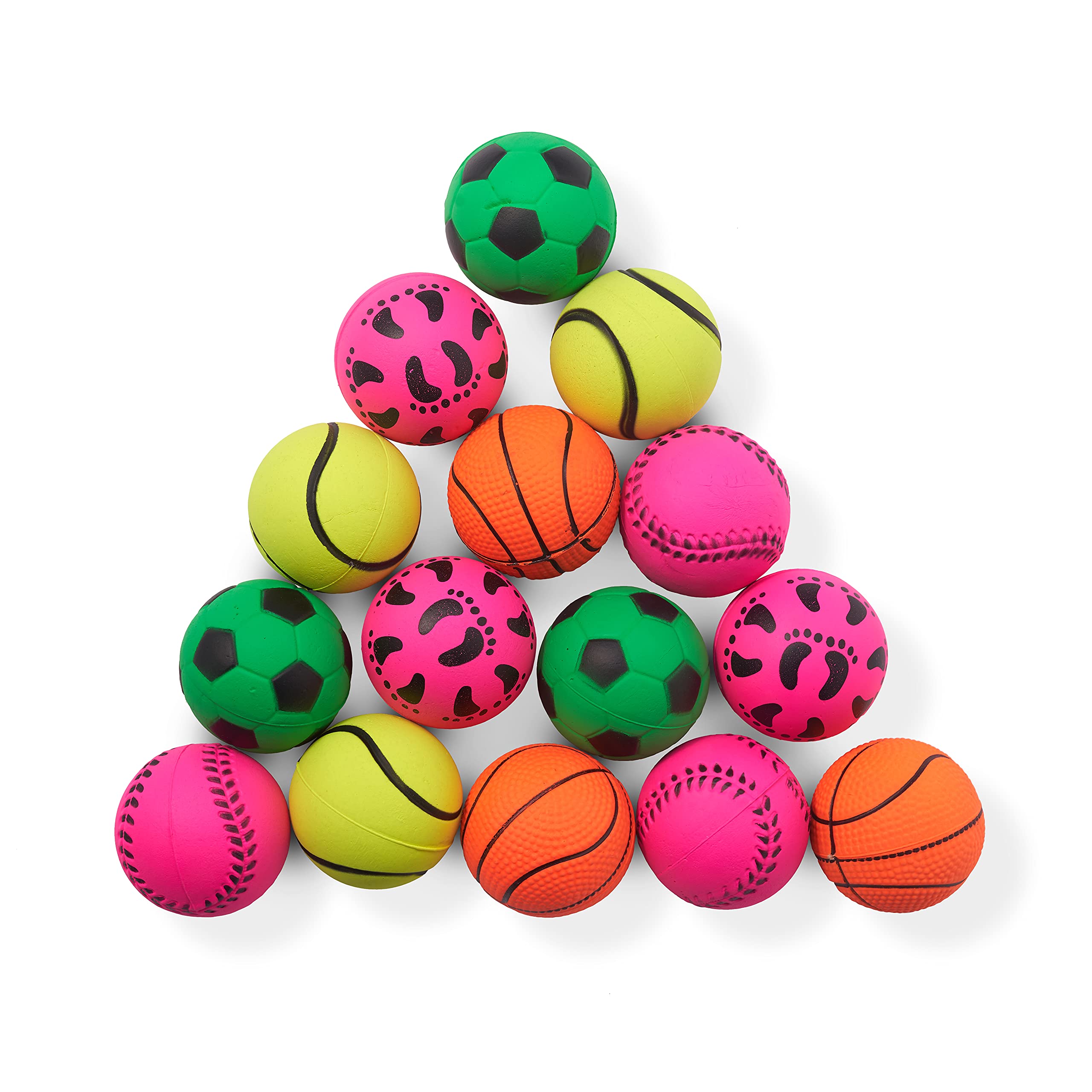 THE TWIDDLERS - 15 Soft Rubber Toy Balls, 6cm - Vibrant Colour Rubber Dog Balls or Interactive Kids Play, High Bounce Dog Ball Throw Fetch Ball Game, Perfect Stocking Fillers