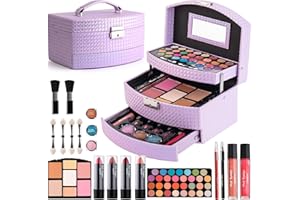 Hot Sugar Girls Makeup Kit for Birthday Gift, All in One Makeup Set for Women Full Kit, Christmas Beauty Set for Teens 10 12 13 16 Includes Real Cosmetics (Purple)