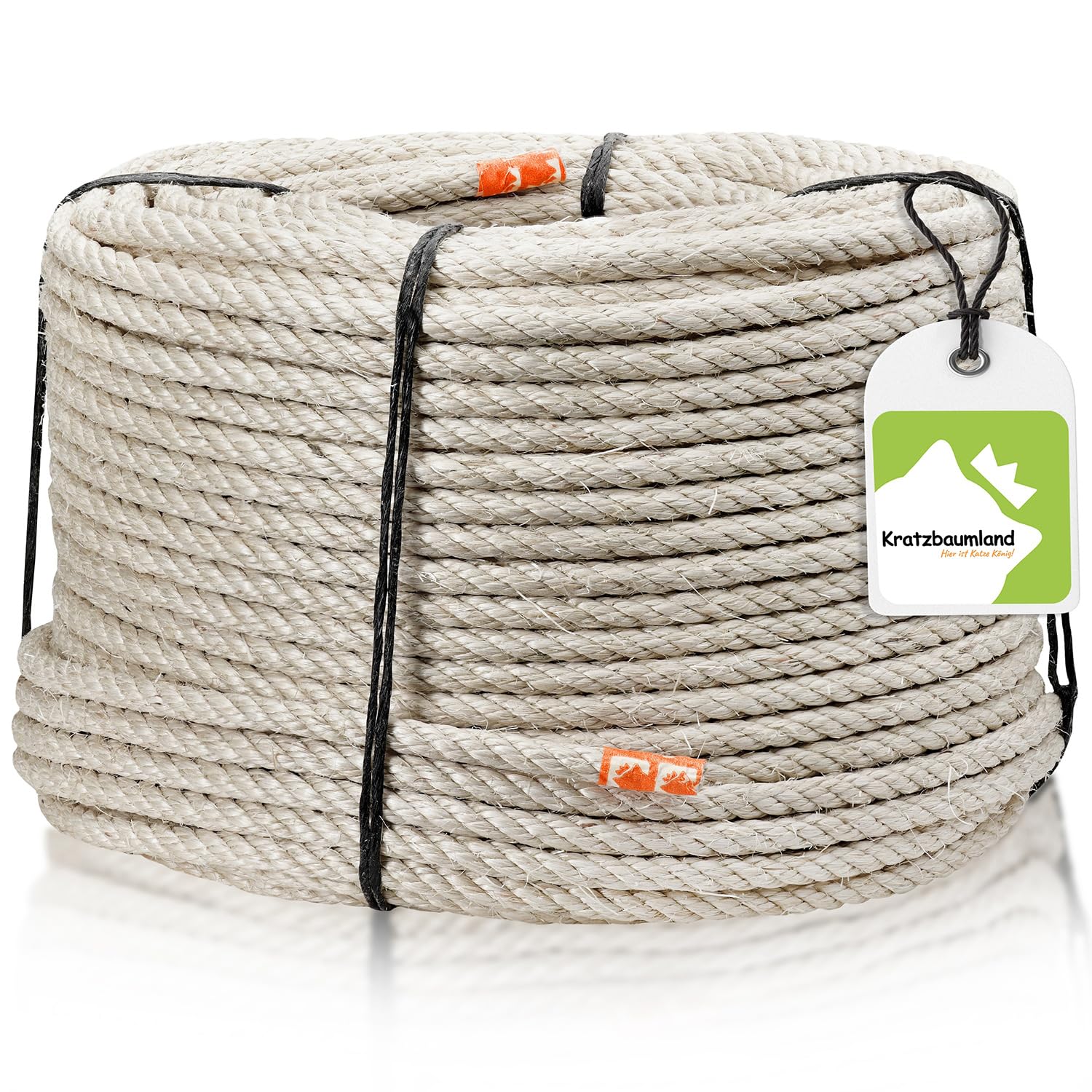 Kratzbaumland Premium Sisal Rope Grey 8 mm Grey Sisal Rope for Scratching Posts (Various Lengths) (20 Metres)