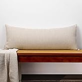JoraLion Cotton Linen Throw Pillow Cover 14x36 inch, Oatmeal Decorative Accent Pillowcase Farmhouse Cushion Case Home Decor for Couch Living Room Bed Sofa, Pack of 1 (Cover Only)