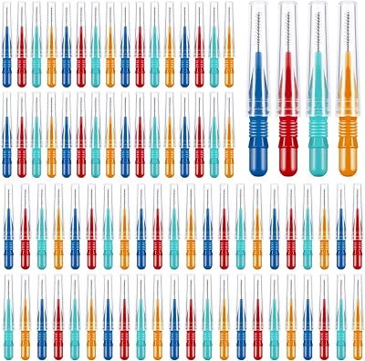 FUYOAL 80 Pcs Interdental Brushes Soft Dental Cleaning 4 Colors