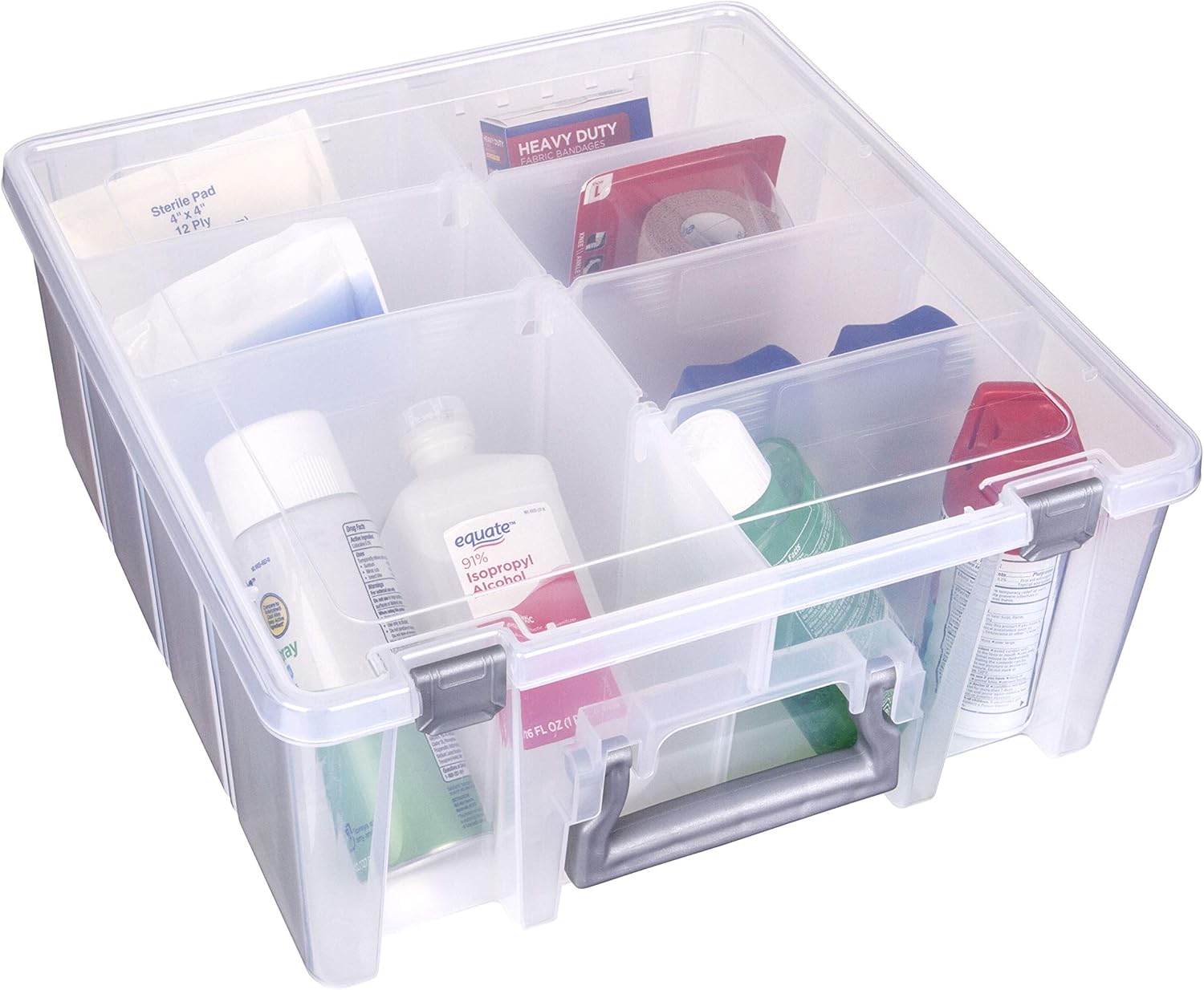 AB Designs 6990ABD Super Satchel Double Deep with Removable Dividers Stackable Home Storage Organization Container, Clear: Home & Kitchen