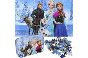 DOOVIDE Princess Puzzles for Kids Ages 4-8 60 Pieces Puzzles for Kids Ages 3-5 Princess Puzzle for Girls and Boys Toys Jigsaw Puzzles in a Metal Box Educational Puzzles (Princess 0679)