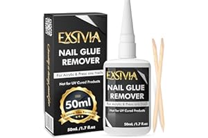 Nail Glue Remover for Press On & Glue On Nails – 50mL Non-Acetone, Gentle & Odorless Debonder Serum, Exsivia False Nail Remover Fast & Safe on Fake Tips