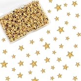 MorningRo 1000 Pcs Iron on Gold Star Mini Hotfix 8mm 10mm 13mm | Flat Back Glue Studs Iron on Star Patches for Clothing Shoes Bags Dress Hat Pants Repair Decoration and DIY Craft