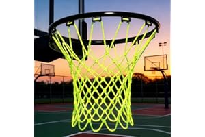 Nightlight Basketball Net 12 Loops Basketball Net Indoor Outdoor Basketball Hoop Nets All Weather Anti Whip