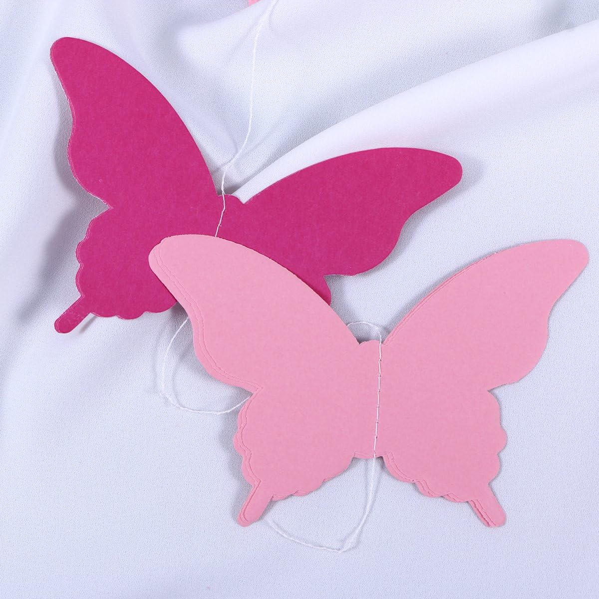 BESTOYARD Paper Garland Butterfly Banner 3D Butterfly Bunting Garland for Wedding Birthday Party Baby Shower (Pink) - Image 4