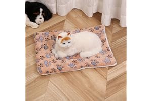 KRAOIKK Cozy Calming Cat Blanket, Flannel Cushion for Pet Cozy Calming Blanket for Anxiety and Stress, Cozy Kitty Bed for Indoor Cats Calming Thick, Ultra Soft Pet Bed Mat (Brown Claws, M (15.7" x 19.7"))
