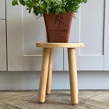 Masterplank Rustic Wooden Stool - Handcrafted Small Step Stool & Side Table view 1
