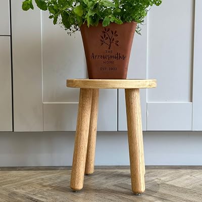 Masterplank Rustic Wooden Stool - Handcrafted Small Step Stool & Side Table