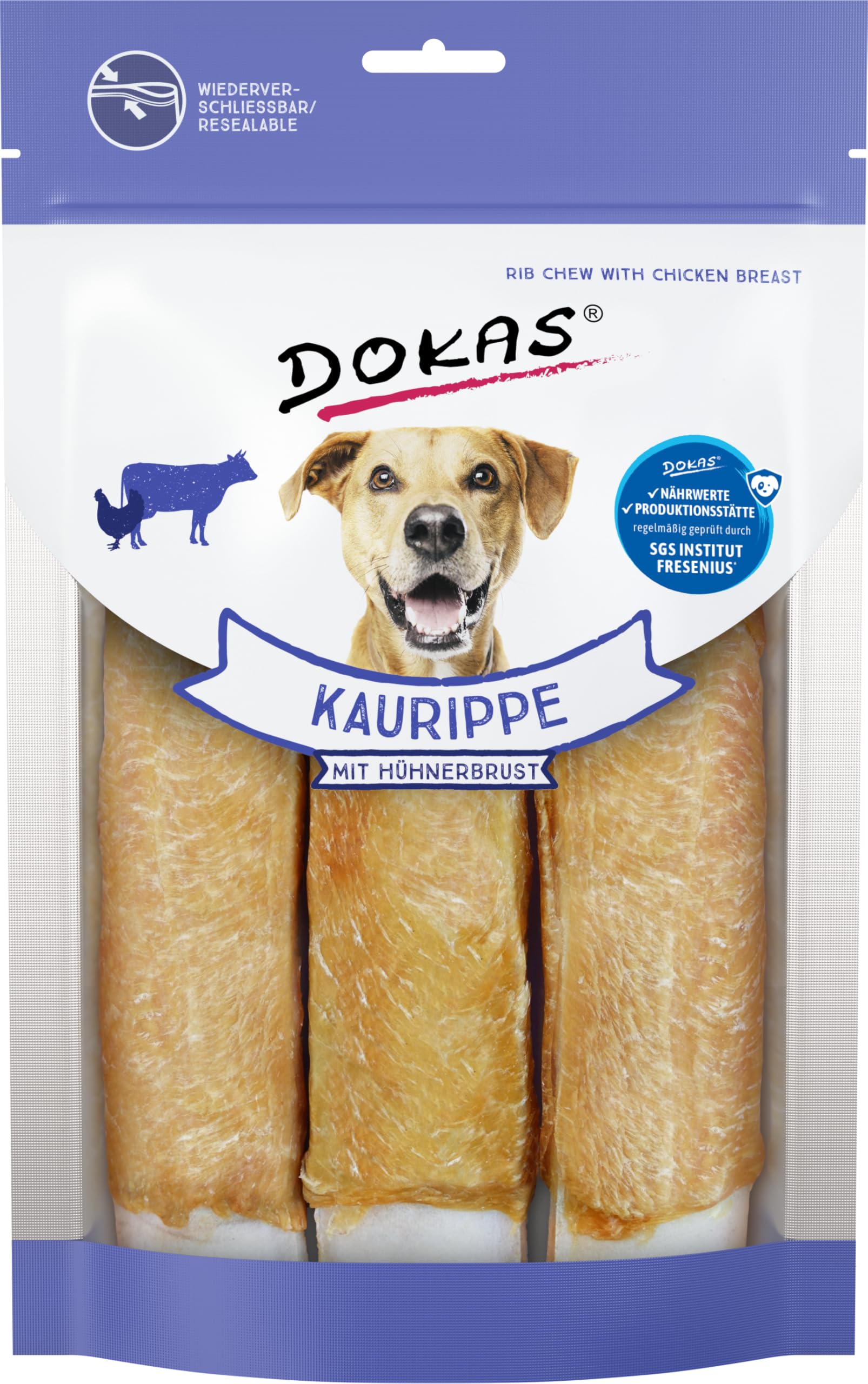 DOKAS Grain-free premium chew for dogs & ndash; Ideal for large dogs (pack of 10 x 210g)