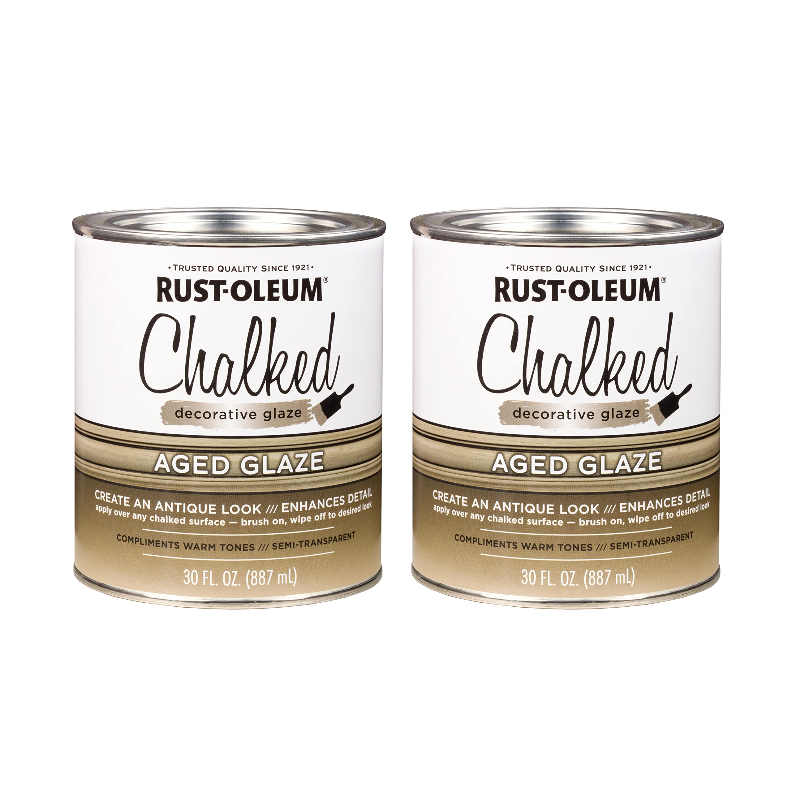 Rust-Oleum 315881-2PK Chalked Decorative Glaze, 30 oz, Semi-Transparent Aged, 2 Pack Image