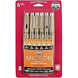 SAKURA Pigma Micron Black Ink Multi-tip Set, 6 Pack