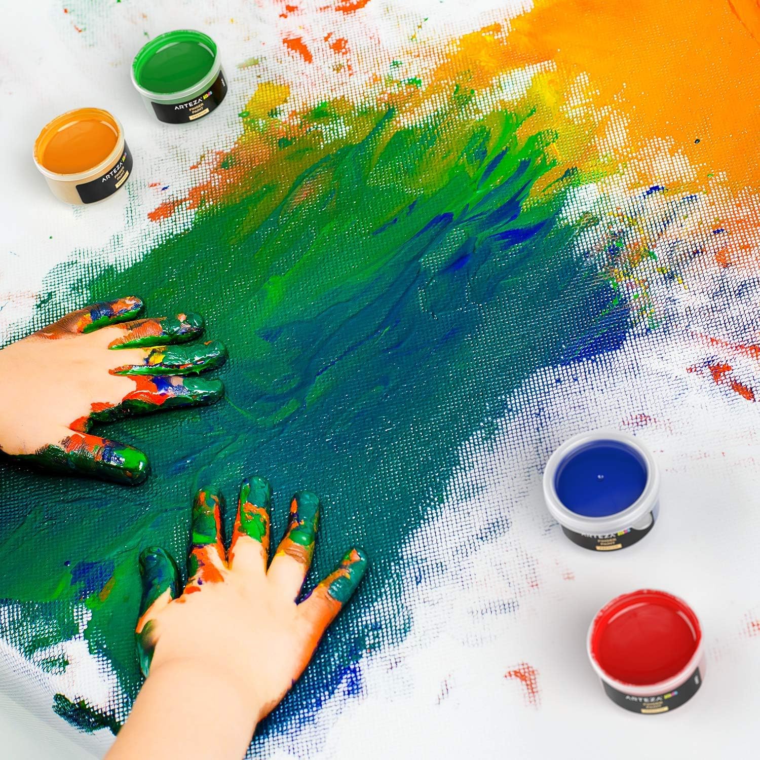 Arteza Finger Paints for Toddlers, Nontoxic, Set of 30 Colors, 1 fl oz Containers, Washable, Kids Art Set, For Paper, Canvas & DIY Projects: Home Improvement