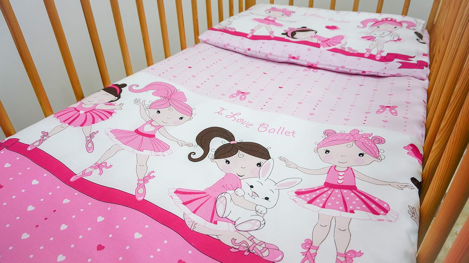 2 Piece Bedding Set 135x100cm Duvet Cover & Pillowcase for Toddler Cot Bed - Image 5