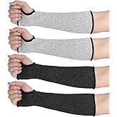 2 Pairs Cut Resistant Sleeves Protective Arm Sleeves Safety Arms Protection Sleeves with Thumb Hole for Thin Skin and Bruising, for Gardening Welding Kitchen Arm Guards for Biting Pet Grooming