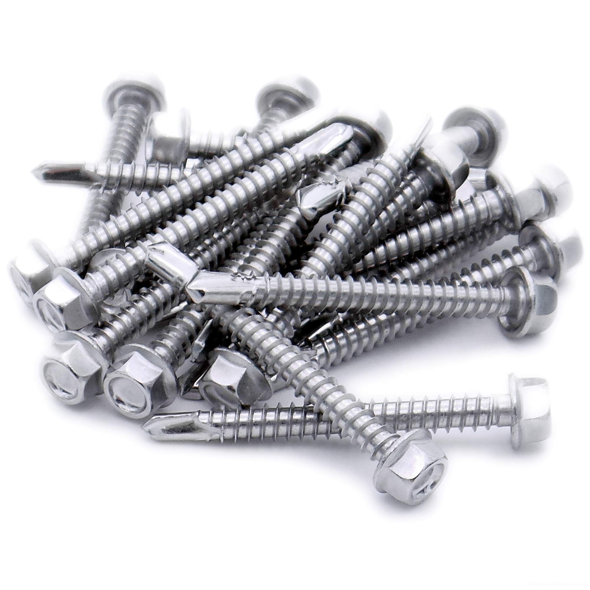 No.8 x 1.3 (4.2mm x 32mm) Hex Self-Drilling Screw (Flanged) - Stainless Steel (A2) (Pack of 20)