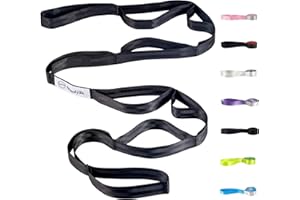 MOULYAN Stretching Strap Yoga Strap for Physical Therapy,10 Loops Yoga Straps for Stretching,Non-Elastic Stretch Strap for Pilates, Flexibility, Exercise, Stretch Band Women Men