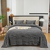YUSOKI Queen Size Blanket Single Layer,Weight(4.4lb),370GMS-3D Stylish Design for Gift Home Decor (Grey,90"x90")