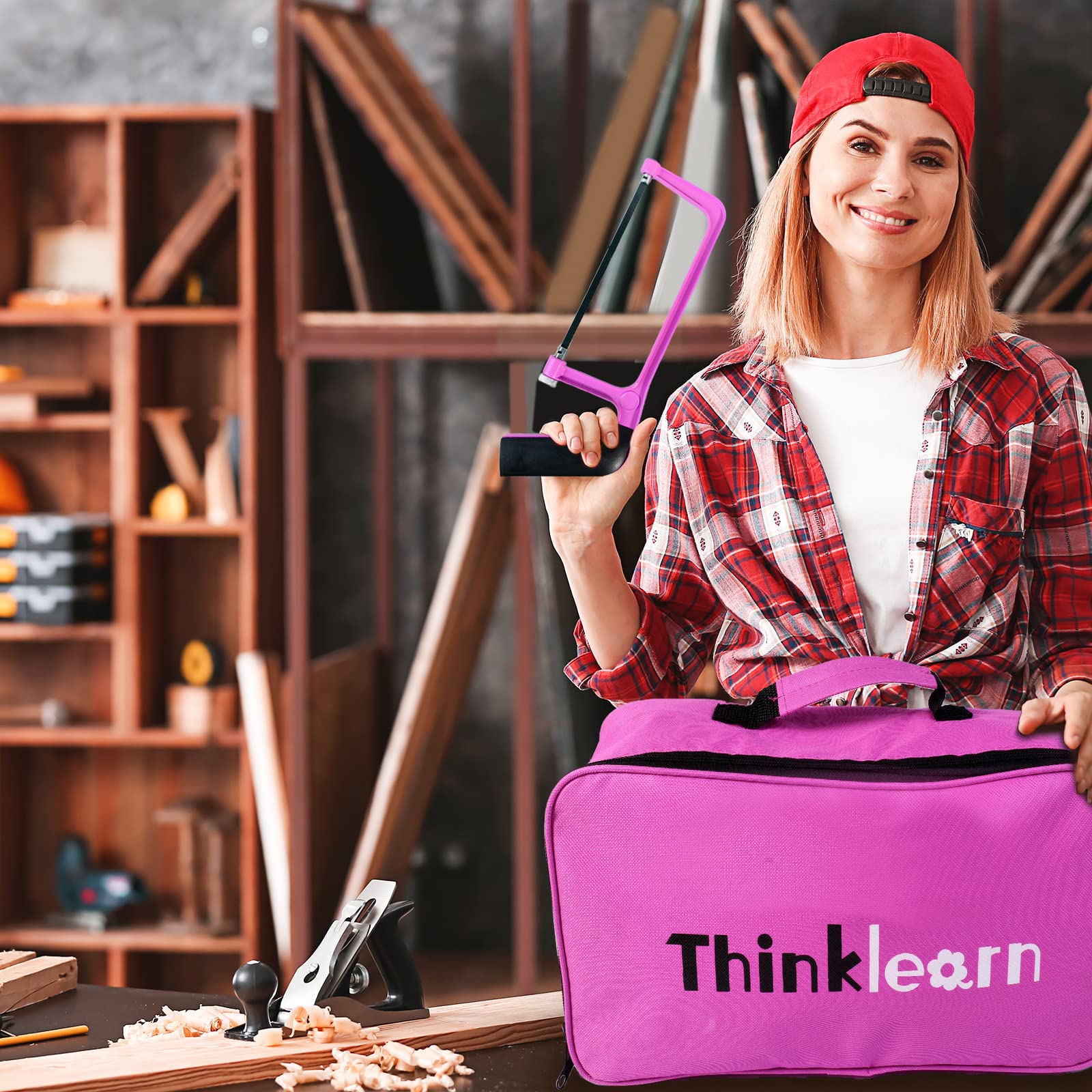 Pink 205-Piece Home Tool Set With 3.6V Electric Screwdriver, Universal Sockets, Storage Bag - Kit for Women, Gift, Home Repair, Dorm