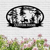 Personalized Deer Metal Cabin Sign | Custom Metal Sign | Personalized Camping Signs | Deer Hunter Gift | Custom Signs Outdoor Metal | Custom Family Name Sign | Cabin Decor | Porch Sign