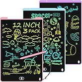 Electight 3 Pack 12 Inch LCD Writing Tablet for Kids, Colorful Doodle Board, Eye Protection Drawing Tablet with Lock & Erase FUNC, Birthday Gifts and Toys for 3-8 Year Old Boys(Blue, Pink, Purple)