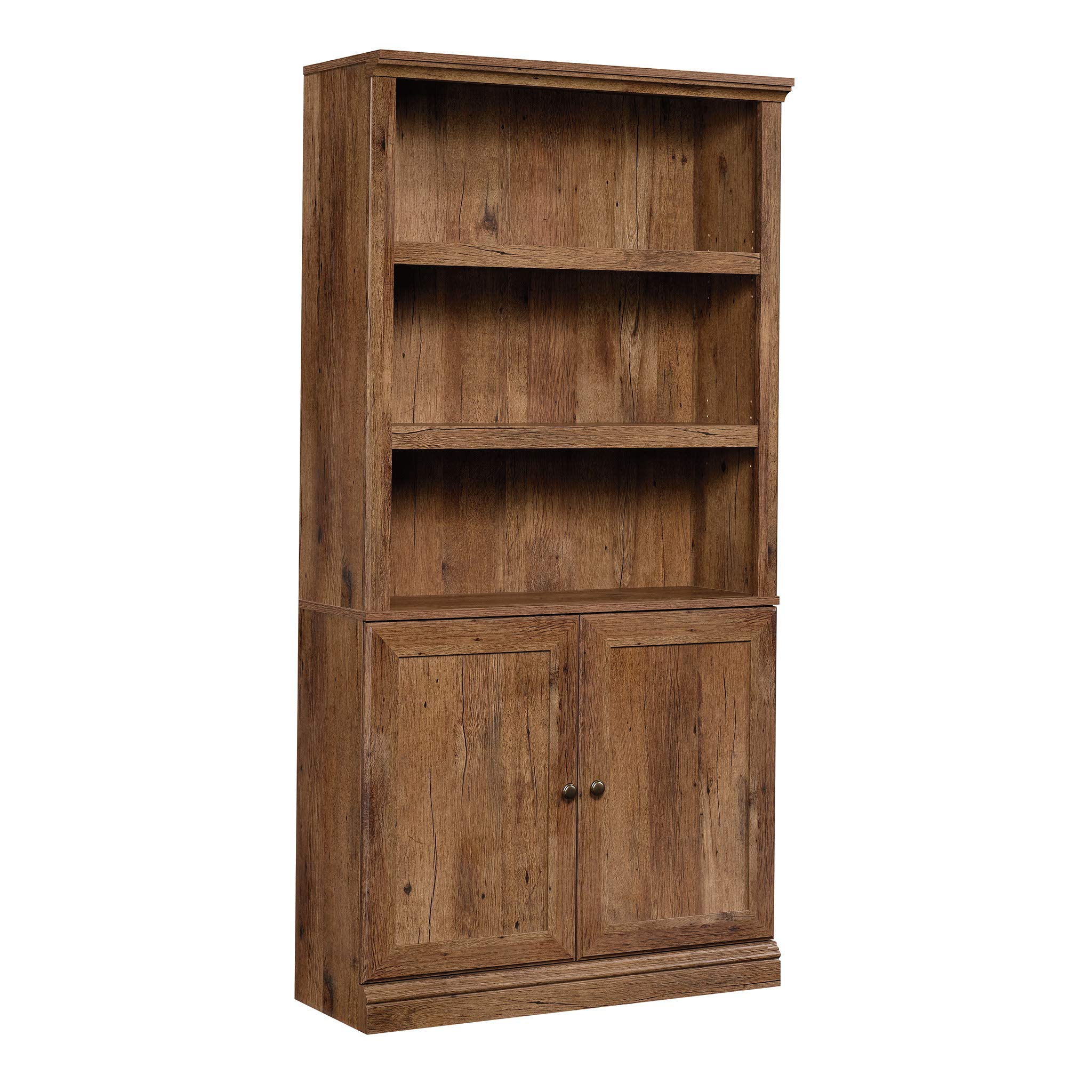Photo 1 of Sauder Select Book Shelf, Bookshelf with Storage, Library Bookcase with Doors and Adjustable Shelves, in Vintage Oak