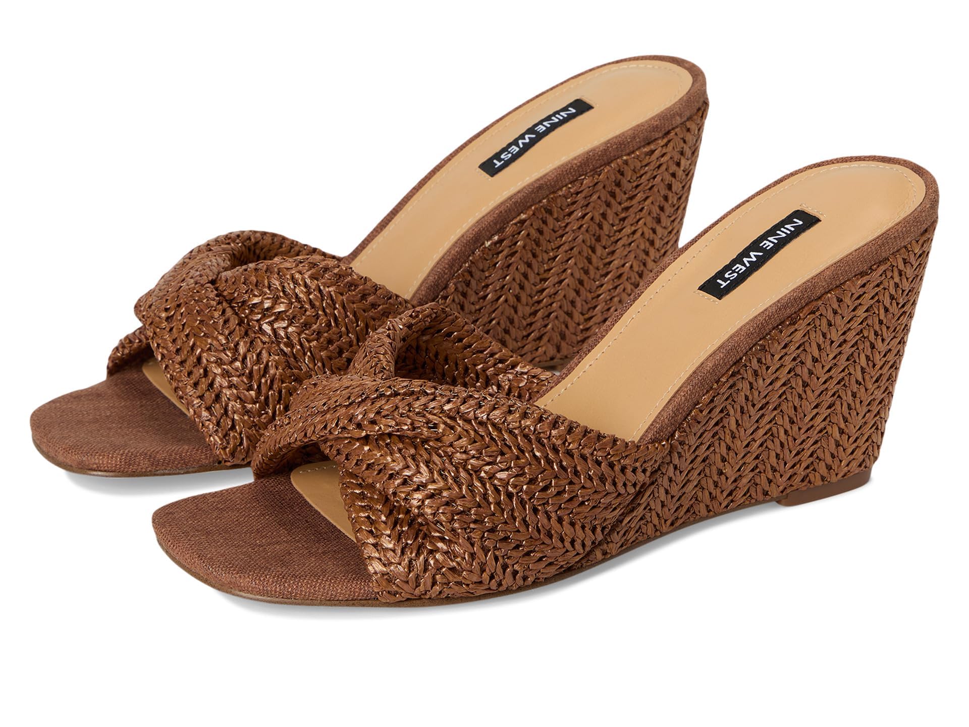 Nine West Women’s Nikhil Wedge Sandal, Medium Brown 210, 6
