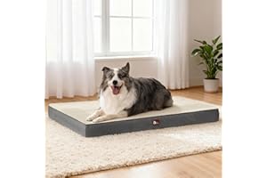 UPVILLA Waterproof Dog Bed Large-Orthopedic Support & Egg Crate Foam Dogs Mat, Soft & Cozy Dog Crate Pad with Non-Slip Bottom