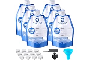 Dreyoo 6 Pack Paint Storage Bags with Funnel and Filler Clip, 1.5L Reusable Storage Bags for Leftover Water Based Paint, Airtight Clear Pouches Containers, for Home DIY Professional Painters