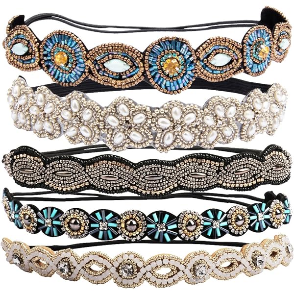 MIA Embellished Headband – Handgefertigt Mit Strass, Samtrückseite, Beige, Einheitsgröße