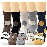LIVEBEAR Women’s Cute Funny Novelty Casual Cotton Crew Socks (Made In Korea)