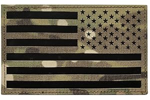 SUVIYA 5x3 inch Reversed Large Multicam Infrared IR US USA American Flag Patch Tactical Vest Patch Hook-Fastener Backing (Multicam)