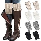 Loritta Womens Boot Socks Winter Warm Crochet Knitted Boot Cuffs Topper Socks Short Leg Warmers Gifts