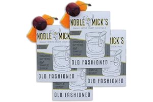 Noble Mick's Easy Delicious Refreshing Ready To Use For A Party, Celebration, or Happy Hour, Single Serve Craft Cocktail Mix, Old Fashion, 4 Pack