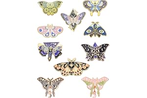 Janinka 10 Pcs Butterfly Enamel Pins Set Cute Enamel Backpack Lapel Pin Cool Horror Brooches Pin for Steampunk Badge Jewelry