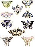 10 Pieces Butterfly Enamel Pins Set Cute Enamel