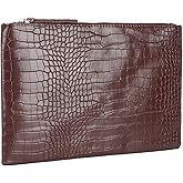 CLARA Crocodile Pattern Clutch Purse Oversized PU Leather Envelope Clutch Evening Handbag