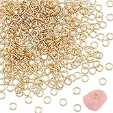 NBEADS About 500pcs 4mm Gold Jump Rings, Open Jump Rings 304 Stainless Steel Split Rings Real 18K Gold Plated Connector Rings for Jewelry Making Necklaces Bracelet Earrings Keychain
