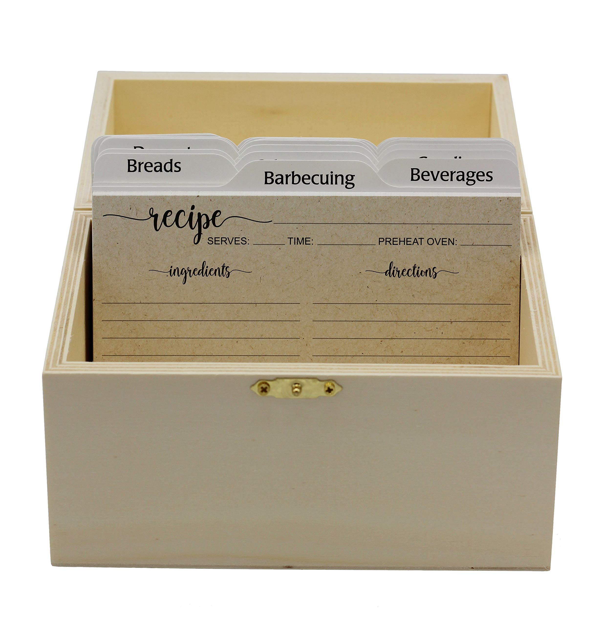 Creative Hobbies® Ready to Decorate Wooden Recipe Box with Hinged Lid and Front Clasp - Make Your Own Gift, Jewelry, Photo Box