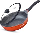 INTIGNIS 3-in-1 Deep Non-Stick Frying Pan with Lid 24 cm GREBLON Ceramic Orange view 1