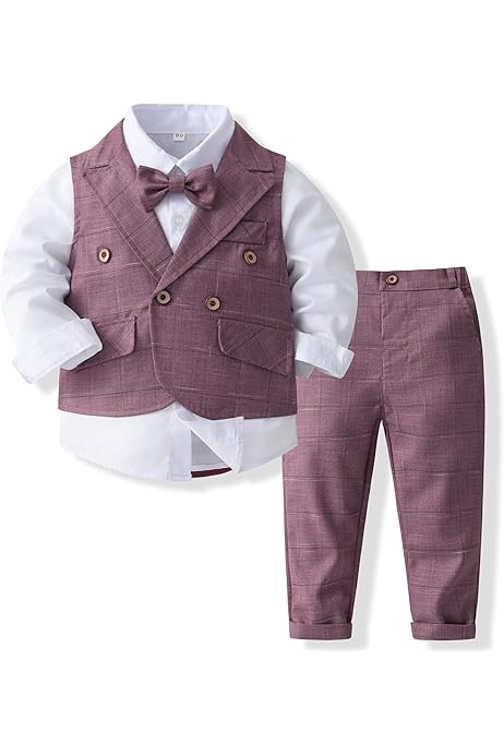 Boss Baby Clothes For Boys Baby Boy's Plaid Tuxedo Onesie Outfit