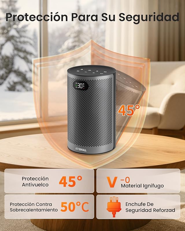Calefactor Bajo Consumo 1500W, 3 Modos Calefactor Cerámico PTC — foto 3 de 8