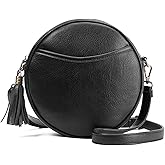 GAEKEAO Crossbody Bag for Women Circle Purse Small Vegan Leather Cross body Shoulder Bag Trendy Designer Round Purses