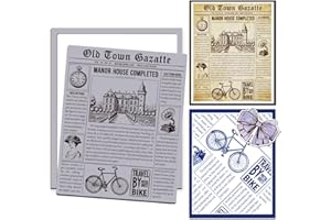 GLOBLELAND Vintage Old Town Newspaper Cling Rubber Stamps 8.7x7 inch Retro Background EVA Cling Mount Stamp Manor House Rubbe
