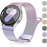 YGTIECS Compatible with Galaxy Watch 7 Band 6 5 4 FE Active 2 40mm 44mm, Galaxy 6 Classic 43/47mm, 5 Pro 45mm, 4 Classic 42/46mm, 20mm Stainless Steel Milanese for Samsung Watch Bands Women Men