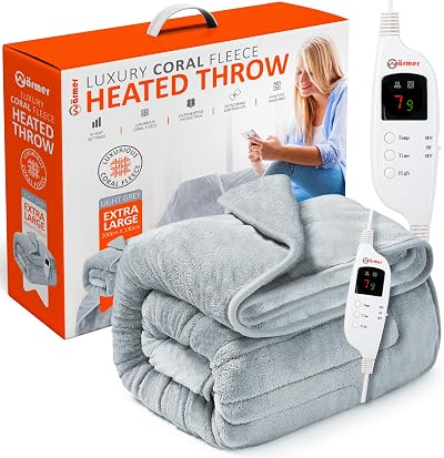 Warmer Electric Heated Throw Blanket Extra Large 200 x 130 cm Digital Controller